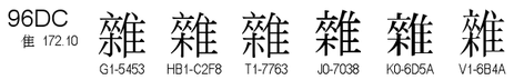 U+96DC